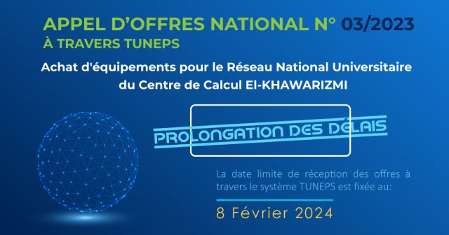 Prolongation des Délais - Appel d’Offres National N°03/2023