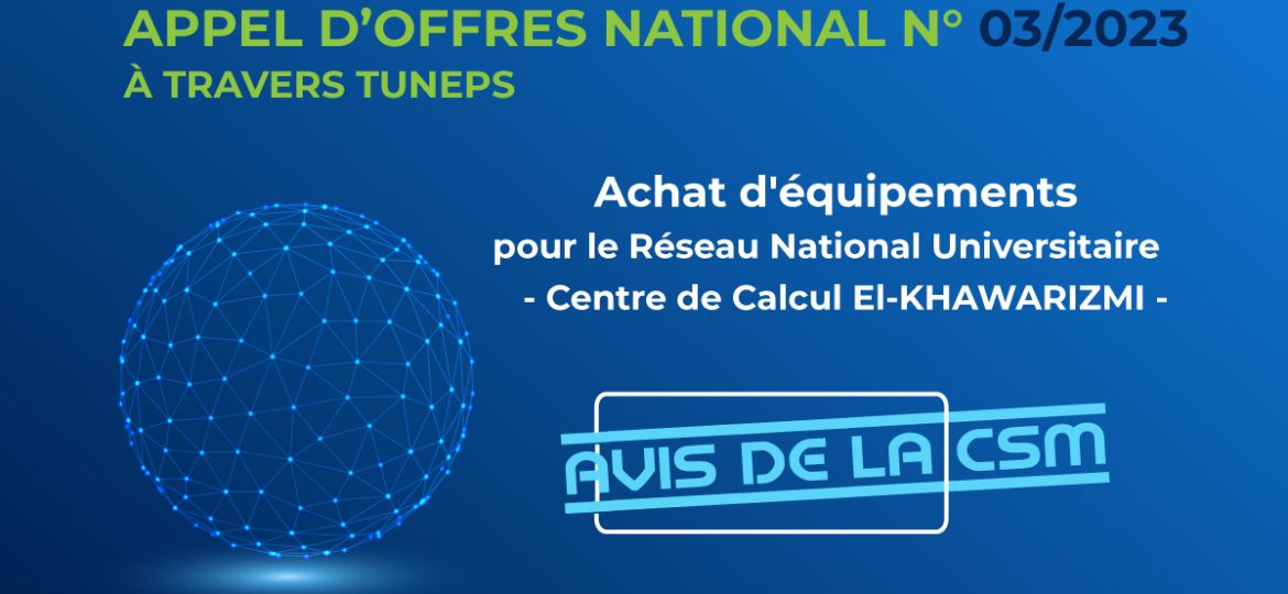 Appel d’Offres National N° 03/2023 à travers TUNEPS
