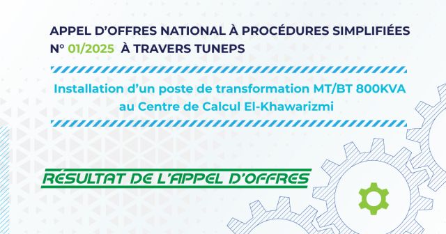 Installation d’un poste de transformation MT/BT 800KVA au Centre de Calcul El-Khawarizmi